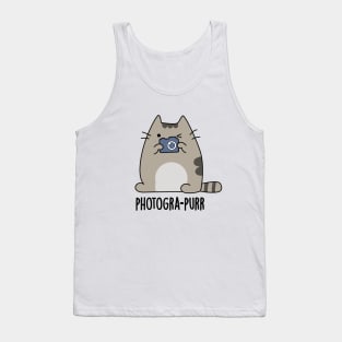 Photogra-purr Cute Cat Photographer Pun Tank Top